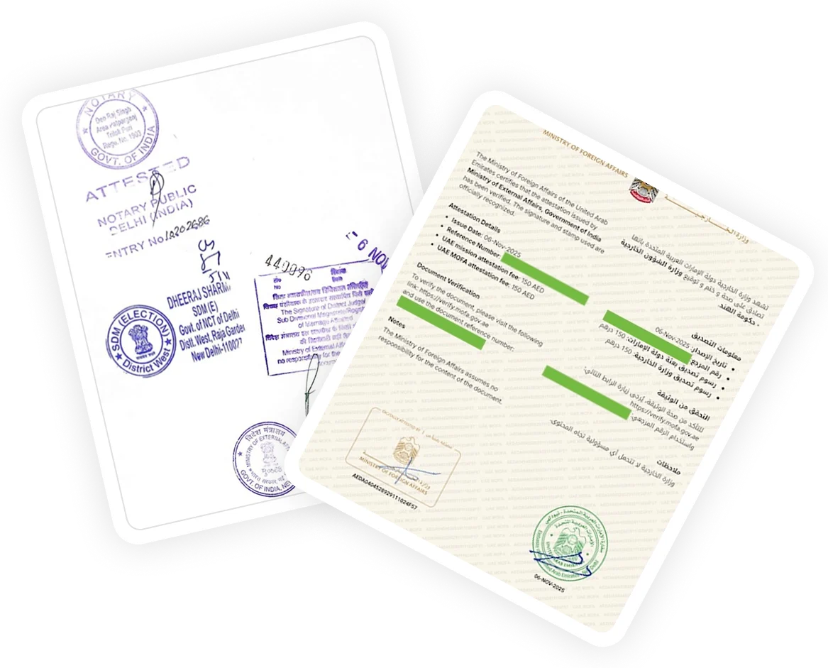 UAE Embassy and MoFA Attestation Services in India